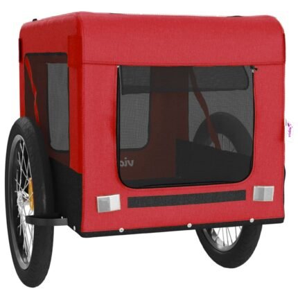 Remorque chariot transport de vélo pour animaux de compagnie rouge 02_0044365