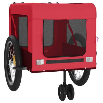 Remorque chariot transport de vélo pour animaux de compagnie rouge 02_0044368