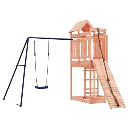 Aire de jeux d'extérieur balançoires toboggan portiques robuste jeux jardin 291 x 282 x 238 cm bois massif de douglas 02_0004676