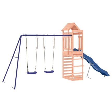 Aire de jeux d'extérieur balançoires toboggan portiques robuste jeux jardin 492 x 185 x 239 cm bois massif de douglas 02_0004833