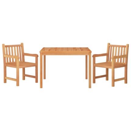 Ensemble à dîner salon de jardin meuble d'extérieur 3 pièces bois de teck massif 02_0014256