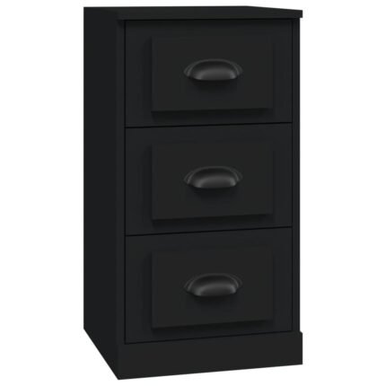 Buffet bahut commode armoire meuble de rangement organisateur cuisine salle de séjour salon 36 x 35,5 x 67,5 cm bois d'ingénierie noir 02_0035920
