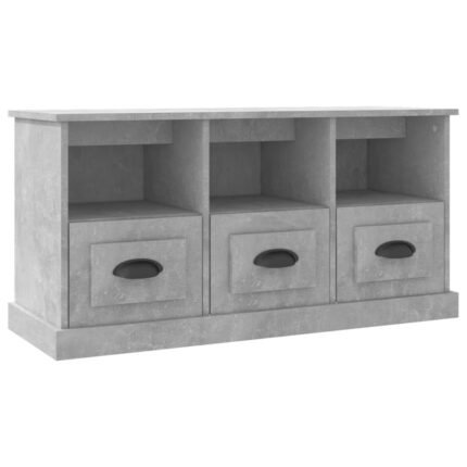 Meuble TV multimédia étagère télévision buffet téléviseur salle à manger salon chambre 100 x 35 x 50 cm bois d'ingénierie gris 02_0025503