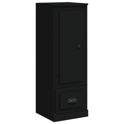 Buffet bahut commode armoire meuble de rangement organisateur cuisine salle de séjour salon haut 36 x 35,5 x 103,5 cm bois d'ingénierie noir 02_0034911