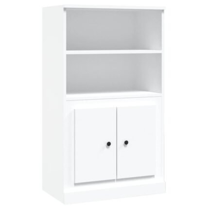 Buffet bahut commode armoire meuble de rangement organisateur cuisine salle de séjour salon haut 60 x 35,5 x 103,5 cm bois d'ingénierie blanc 02_0032467