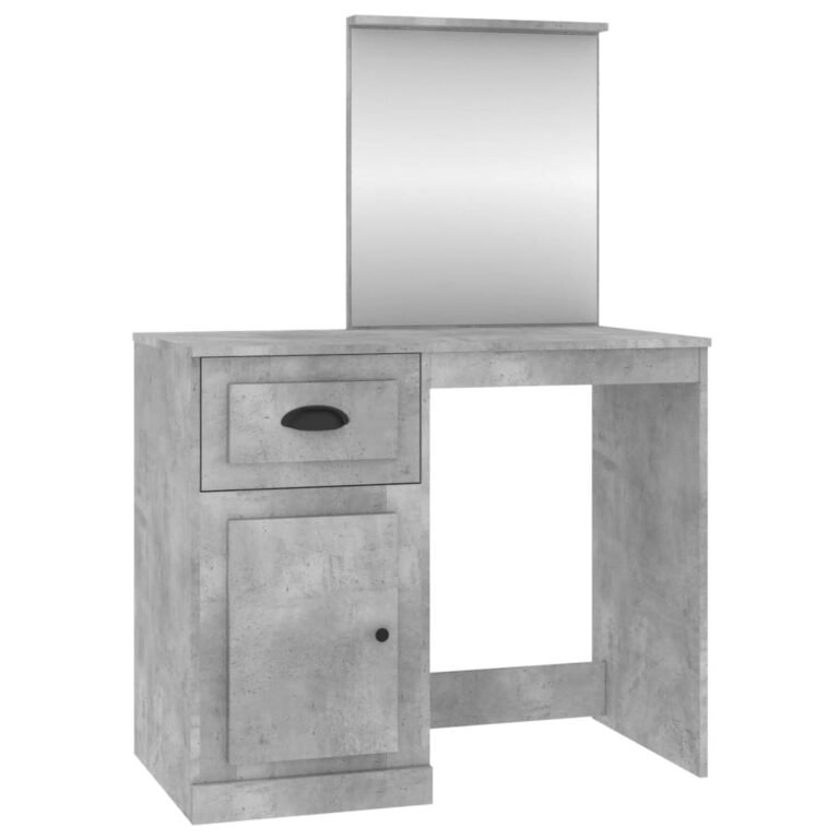Coiffeuse table de maquillage design 90 x 50 x 132,5 cm bois d'ingénierie gris 02_0006310