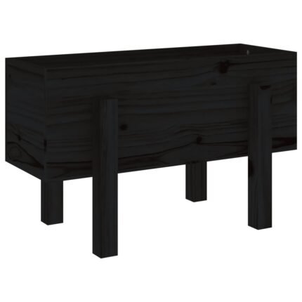 Jardinière bac lit surélevé plantes fleurs terrasse jardin 62 x 30 x 38 cm bois massif de pin noir 02_0037744