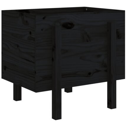 Jardinière bac lit surélevé plantes fleurs terrasse jardin 62 x 50 x 57 cm bois massif de pin noir 02_0037764