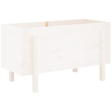 Jardinière bac lit surélevé plantes fleurs terrasse jardin de jardin 101 x 50 x 57 cm bois de pin massif blanc 02_0039313