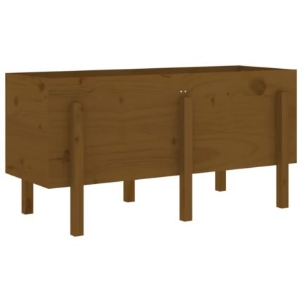 Jardinière bac lit surélevé plantes fleurs terrasse jardin de jardin brun 121 x 50 x 57cm bois de pin massif marron 02_0039781