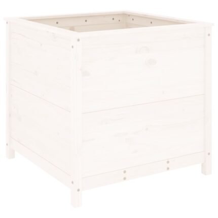 Jardinière bac lit surélevé plantes fleurs terrasse jardin 82,5 x 82,5 x 78 cm bois massif de pin blanc 02_0037949
