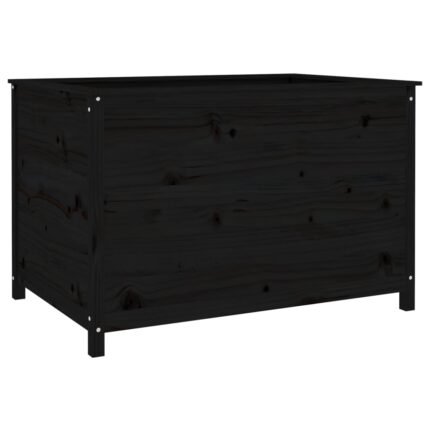 Jardinière bac lit surélevé plantes fleurs terrasse jardin de jardin 119,5 x 82,5 x 78 cm bois de pin massif noir 02_0039334
