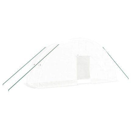 Serre tente abri plante fleur légumes avec cadre en acier 12 m² 6 x 2 x 2,85 m blanc 02_0044539