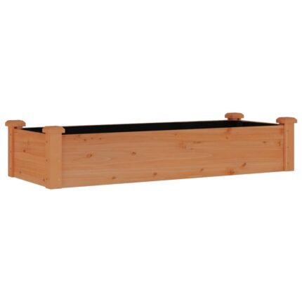 Jardinière bac lit surélevé plantes fleurs terrasse jardin de jardin doublure 120 x 45 x 25 cm bois massif sapin marron 02_0039835