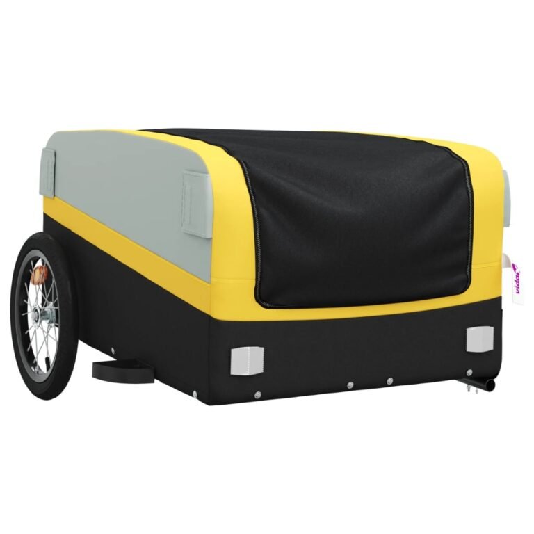 Remorque chariot transport de vélo 45 kg fer jaune 02_0044143
