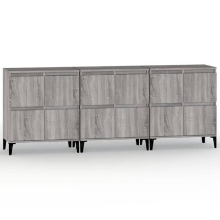 Buffet bahut commode armoire meuble de rangement organisateur cuisine salle de séjour salons 3 pcs sonoma 60 x 35 x 70 cm bois d'ingénierie gris 02_0037167