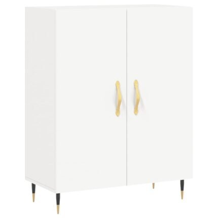 Buffet bahut commode armoire meuble de rangement organisateur cuisine salle de séjour salon 69,5 x 34 x 90 cm bois d'ingénierie blanc 02_0030450