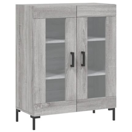 Buffet bahut commode armoire meuble de rangement organisateur cuisine salle de séjour salon sonoma 69,5 x 34 x 90 cm bois d'ingénierie gris 02_0036449