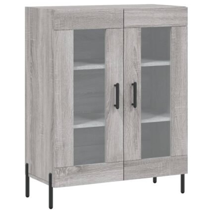 Buffet bahut commode armoire meuble de rangement organisateur cuisine salle de séjour salon sonoma 69,5 x 34 x 90 cm bois d'ingénierie gris 02_0036487