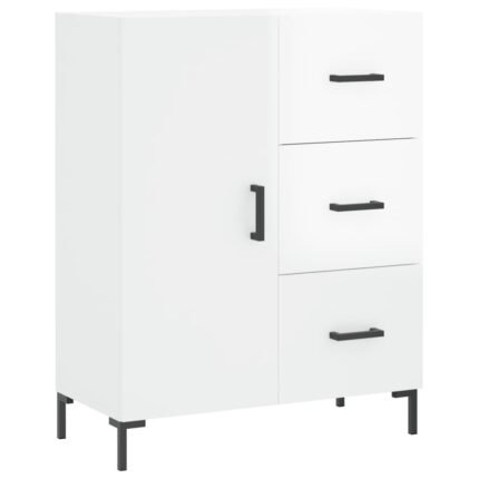 Buffet bahut commode armoire meuble de rangement organisateur cuisine salle de séjour salon brillant 69,5 x 34 x 90 cm bois d'ingénierie blanc 02_0030742