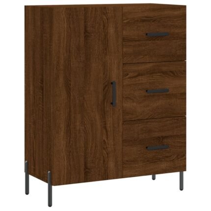 Buffet bahut commode armoire meuble de rangement organisateur cuisine salle de séjour salon 69,5 x 34 x 90 cm bois d'ingénierie marron 02_0031370