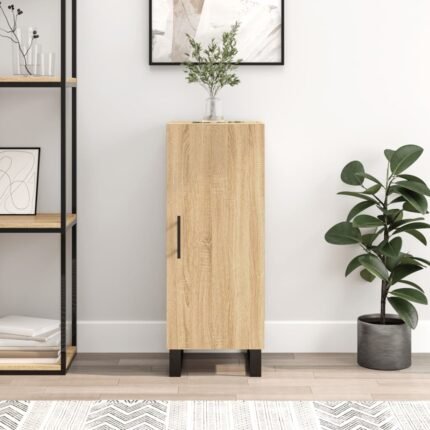 Buffet bahut commode armoire meuble de rangement organisateur cuisine salle de séjour salon sonoma 34,5 x 34 x 90 cm bois d'ingénierie marron 02_0031545
