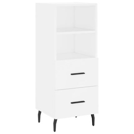 Buffet bahut commode armoire meuble de rangement organisateur cuisine salle de séjour salon 34,5 x 34 x 90 cm bois d'ingénierie blanc 02_0030256