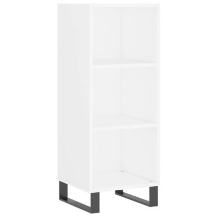 Buffet bahut commode armoire meuble de rangement organisateur cuisine salle de séjour salon 34,5 x 32,5 x 90 cm bois d'ingénierie blanc 02_0030232