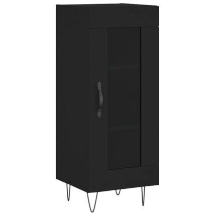 Buffet bahut commode armoire meuble de rangement organisateur cuisine salle de séjour salon 34,5 x 34 x 90 cm bois d'ingénierie noir 02_0035879