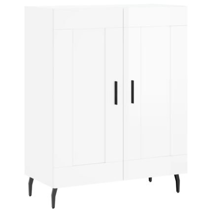 Buffet bahut commode armoire meuble de rangement organisateur cuisine salle de séjour salon brillant 69,5 x 34 x 90 cm bois d'ingénierie blanc 02_0030690