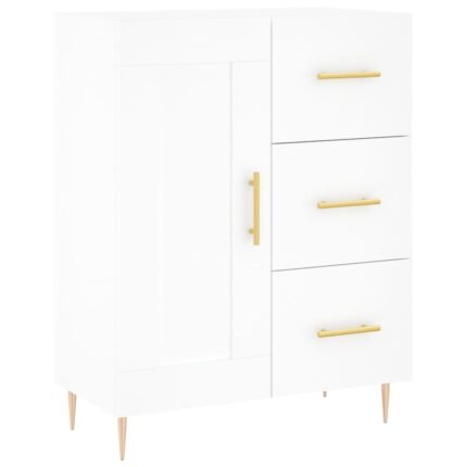 Buffet bahut commode armoire meuble de rangement organisateur cuisine salle de séjour salon 69,5 x 34 x 90 cm bois d'ingénierie blanc 02_0030461