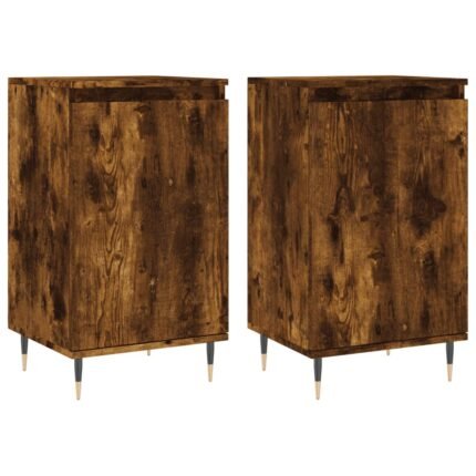 Buffet bahut commode armoire meuble de rangement organisateur cuisine salle de séjour salons lot de 2 40 x 35 x 70 cm bois d'ingénierie marron 02_0036728