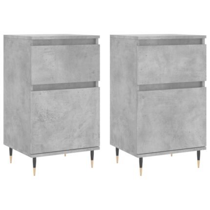 Buffet bahut commode armoire meuble de rangement organisateur cuisine salle de séjour salons lot de 2 40 x 35 x 70 cm bois d'ingénierie gris 02_0036846
