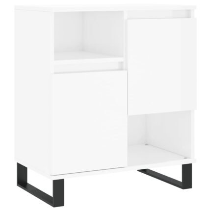 Buffet bahut commode armoire meuble de rangement organisateur cuisine salle de séjour salon brillant 60 x 35 x 70 cm bois d'ingénierie blanc 02_0030676