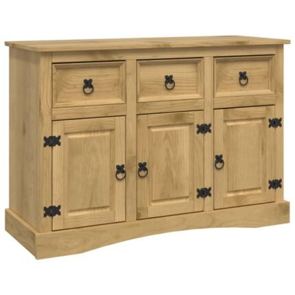 Buffet bahut commode armoire meuble de rangement organisateur cuisine salle de séjour salon Corona 115 x 43 x 79,5 cm bois massif pin me x icain marron 02_0031745