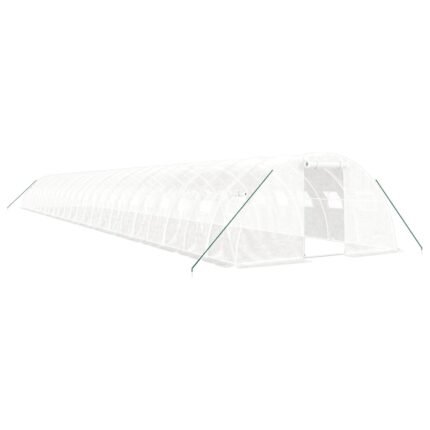Serre tente abri plante fleur légumes avec cadre en acier 96 m² 24 x 4 x 2 m blanc 02_0044645