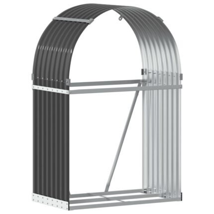 Porte-bûches 80 x 45 x 120 cm acier galvanisé anthracite 02_0043783
