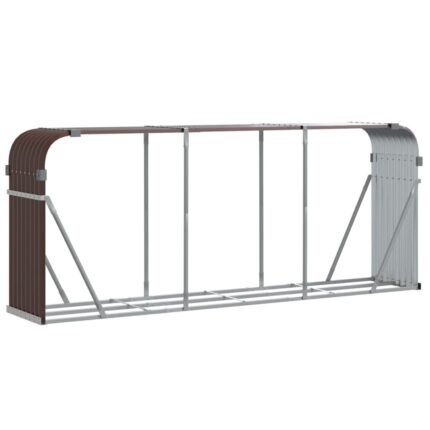 Porte-bûches 234 x 45 x 100 cm acier galvanisé marron 02_0043767