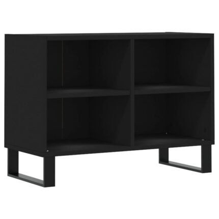 Meuble TV multimédia étagère télévision buffet téléviseur salle à manger salon chambre 69,5 x 30 x 50 cm bois d'ingénierie noir 02_0026174