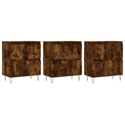 Buffet bahut commode armoire meuble de rangement organisateur cuisine salle de séjour salons 3 pcs bois d'ingénierie marron 02_0037068