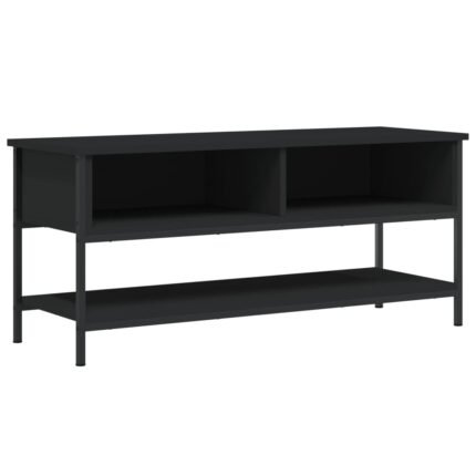 Meuble TV multimédia étagère télévision buffet téléviseur salle à manger salon chambre 100 x 35 x 45 cm bois d'ingénierie noir 02_0025500