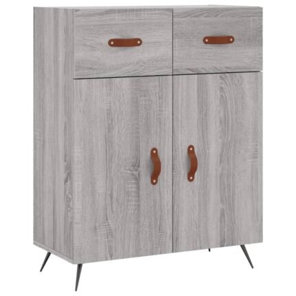 Buffet bahut commode armoire meuble de rangement organisateur cuisine salle de séjour salon sonoma 69,5 x 34 x 90 cm bois d'ingénierie gris 02_0036433