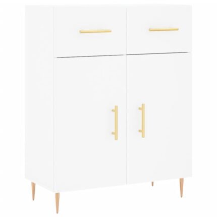 Buffet bahut commode armoire meuble de rangement organisateur cuisine salle de séjour salon 69,5 x 34 x 90 cm bois d'ingénierie blanc 02_0030470