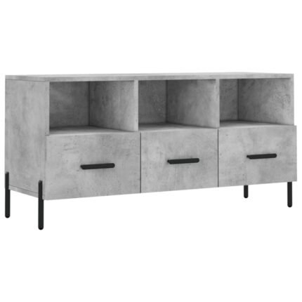 Meuble TV multimédia étagère télévision buffet téléviseur salle à manger salon chambre 102 x 36 x 50 cm bois d'ingénierie gris 02_0025597
