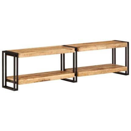 Meuble TV multimédia étagère télévision buffet téléviseur salle à manger salon chambre 160 x 30 x 40 cm bois massif de manguier brun 02_0026053