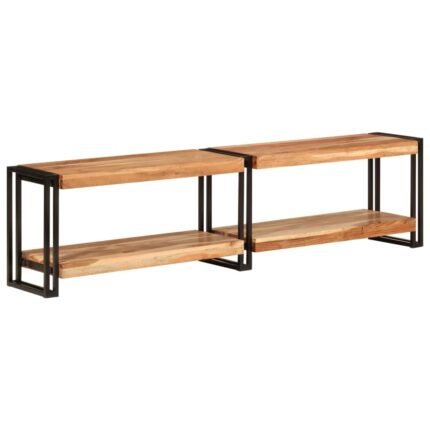 Meuble TV multimédia étagère télévision buffet téléviseur salle à manger salon chambre 160 x 30 x 40 cm bois d'acacia massif brun 02_0026051