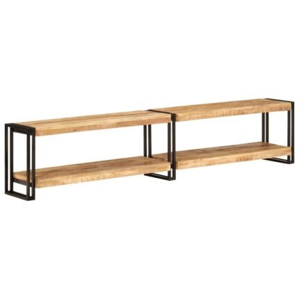 Meuble TV multimédia étagère télévision buffet téléviseur salle à manger salon chambre 200 x 30 x 40 cm bois massif de manguier brun 02_0026105