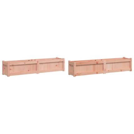 Jardinière bac lit surélevé plantes fleurs jardin terrasses lot de 2 bois massif douglas marron 02_0039057