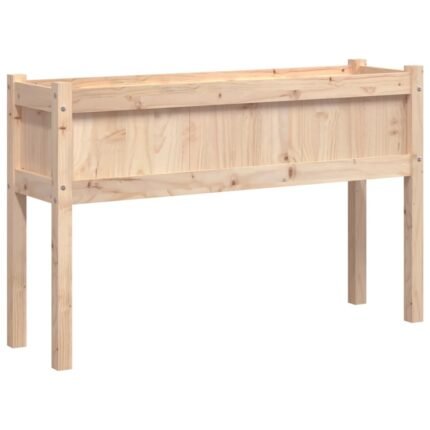 Jardinière bac lit surélevé plantes fleurs jardin terrasses avec pieds 110 x 31 x 70 cm bois de pin massif marron 02_0038869