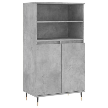 Buffet bahut commode armoire meuble de rangement organisateur cuisine salle de séjour salon haut 60 x 36 x 110 cm bois d'ingénierie gris 02_0034459